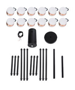 GloboStar® ORNATE 01553 Φωτιστικό Οροφής LED 104W lm 360° AC 220-240V IP20 Φυσικό Λευκό 4500k Μαύρο & Χάλκινο Μέταλλο με Λευκό Πλαστικό - Μ65 x Π65 x Υ70cm - 2 Xρόνια Εγγύηση 23 01553 12