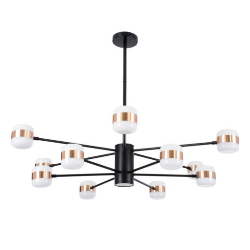 GloboStar® GloboStar® ORNATE 01553 Φωτιστικό Οροφής LED 104W lm 360° AC 220-240V IP20 Φυσικό Λευκό 4500k Μαύρο & Χάλκινο Μέταλλο με Λευκό Πλαστικό - Μ65 x Π65 x Υ70cm - 2 Xρόνια Εγγύηση