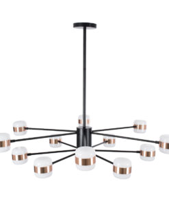 GloboStar® ORNATE 01553 Φωτιστικό Οροφής LED 104W lm 360° AC 220-240V IP20 Φυσικό Λευκό 4500k Μαύρο & Χάλκινο Μέταλλο με Λευκό Πλαστικό - Μ65 x Π65 x Υ70cm - 2 Xρόνια Εγγύηση 16 01553 5