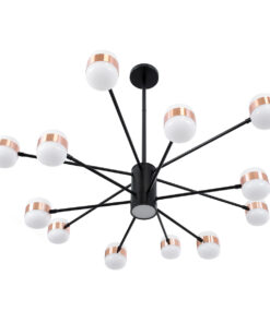 GloboStar® ORNATE 01553 Φωτιστικό Οροφής LED 104W lm 360° AC 220-240V IP20 Φυσικό Λευκό 4500k Μαύρο & Χάλκινο Μέταλλο με Λευκό Πλαστικό - Μ65 x Π65 x Υ70cm - 2 Xρόνια Εγγύηση 17 01553 6