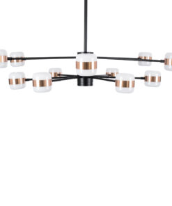 GloboStar® ORNATE 01553 Φωτιστικό Οροφής LED 104W lm 360° AC 220-240V IP20 Φυσικό Λευκό 4500k Μαύρο & Χάλκινο Μέταλλο με Λευκό Πλαστικό - Μ65 x Π65 x Υ70cm - 2 Xρόνια Εγγύηση 18 01553 7