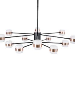 GloboStar® ORNATE 01553 Φωτιστικό Οροφής LED 104W lm 360° AC 220-240V IP20 Φυσικό Λευκό 4500k Μαύρο & Χάλκινο Μέταλλο με Λευκό Πλαστικό - Μ65 x Π65 x Υ70cm - 2 Xρόνια Εγγύηση 20 01553 9