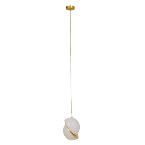 GloboStar® GLOBOSTAR® HUDSON 01554 Μοντέρνο Κρεμαστό Φωτιστικό Οροφής με Ντουί 1 x E27 AC 220-240V IP20 - Λευκό & Χρυσό - Μ20 x Π20 x Υ25cm