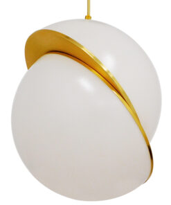 GLOBOSTAR® HUDSON 01555 Μοντέρνο Κρεμαστό Φωτιστικό Οροφής με Ντουί 1 x E27 AC 220-240V IP20 - Λευκό & Χρυσό - Μ30 x Π30 x Υ34cm 13 01555 4