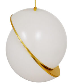 GLOBOSTAR® HUDSON 01555 Μοντέρνο Κρεμαστό Φωτιστικό Οροφής με Ντουί 1 x E27 AC 220-240V IP20 - Λευκό & Χρυσό - Μ30 x Π30 x Υ34cm 14 01555 5