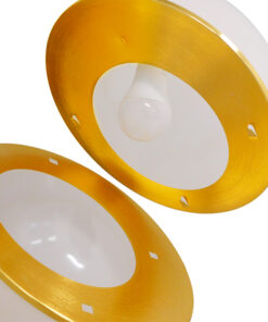 GLOBOSTAR® HUDSON 01555 Μοντέρνο Κρεμαστό Φωτιστικό Οροφής με Ντουί 1 x E27 AC 220-240V IP20 - Λευκό & Χρυσό - Μ30 x Π30 x Υ34cm 16 01555 7