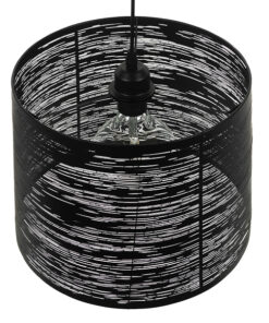 GLOBOSTAR® ACCADEMIA 01556 Μοντέρνο Κρεμαστό Φωτιστικό Οροφής με Ντουί 1 x E27 AC 220-240V IP20 - Μαύρο - Μ35 x Π35 x Υ25cm 14 01556 5