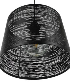 GLOBOSTAR® ACCADEMIA 01556 Μοντέρνο Κρεμαστό Φωτιστικό Οροφής με Ντουί 1 x E27 AC 220-240V IP20 - Μαύρο - Μ35 x Π35 x Υ25cm 16 01556 7