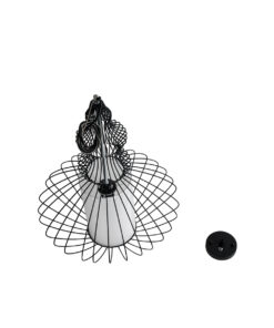 GLOBOSTAR® LILY 01558 Vintage Κρεμαστό Φωτιστικό Οροφής με Ντουί 1 x E27 AC 220-240V IP20 - Μαύρο & Λευκό - Μ43 x Π43 x Υ55cm 21 01558 11