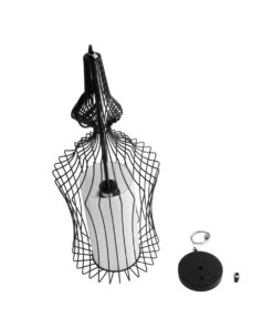 GLOBOSTAR® LILY 01559 Vintage Κρεμαστό Φωτιστικό Οροφής με Ντουί 1 x E27 AC 220-240V IP20 - Μαύρο & Λευκό - Μ25 x Π25 x Υ61cm 19 01559 10