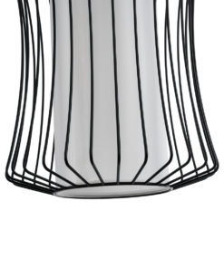 GLOBOSTAR® LILY 01559 Vintage Κρεμαστό Φωτιστικό Οροφής με Ντουί 1 x E27 AC 220-240V IP20 - Μαύρο & Λευκό - Μ25 x Π25 x Υ61cm 16 01559 7