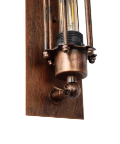 GLOBOSTAR® BESPOKE 01565 Vintage Φωτιστικό Τοίχου - Απλίκα με Ντουί 2 x E27 AC 220-240V IP20 - Χάλκινο Εφέ Σκουριάς - Μ10 x Π11 x Υ47cm 13 01565 6
