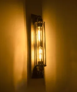 Alternative view of GLOBOSTAR® BESPOKE 01566 Vintage Φωτιστικό Τοίχου - Απλίκα με Ντουί 2 x E27 AC 220-240V IP20 - Μπρούτζινο Εφέ Σκουριάς - Μ10 x Π11 x Υ47cm