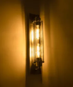 Alternative view of GLOBOSTAR® BESPOKE 01567 Vintage Φωτιστικό Τοίχου - Απλίκα με Ντουί 2 x E27 AC 220-240V IP20 - Ασημί Εφέ Σκουριάς - Μ10 x Π11 x Υ47cm