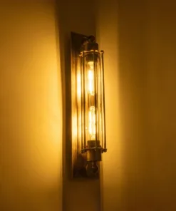 Alternative view of GLOBOSTAR® BESPOKE 01568 Vintage Φωτιστικό Τοίχου - Απλίκα με Ντουί 2 x E27 AC 220-240V IP20 - Χρυσό Εφέ Σκουριάς - Μ10 x Π11 x Υ47cm