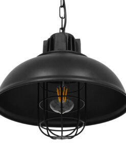 GLOBOSTAR® HARROW 01571 Vintage Κρεμαστό Φωτιστικό Οροφής με Ντουί 1 x E27 AC 220-240V IP20 - Μαύρο - Μ33 x Π33 x Υ32cm 16 01571 6