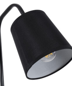 GloboStar® BARNABY 01573 Μοντέρνο Επιτραπέζιο Φωτιστικό Πορτατίφ Μονόφωτο 1 x E27 IP20 Μαύρο Μέταλλο, Μπεζ Ξύλο με Μαύρο Ύφασμα - Μ15 x Π33 x Υ48cm 13 01573 6