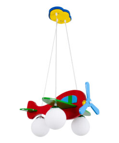 GLOBOSTAR® AIRPLANE 01575 Παιδικό Κρεμαστό Φωτιστικό Οροφής με Ντουί 3 x E27 AC 220-240V IP20 - Πολύχρωμο - Μ51 x Π49 x Υ26cm 19 01575 3