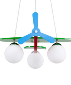 GLOBOSTAR® AIRPLANE 01575 Παιδικό Κρεμαστό Φωτιστικό Οροφής με Ντουί 3 x E27 AC 220-240V IP20 - Πολύχρωμο - Μ51 x Π49 x Υ26cm 21 01575 5