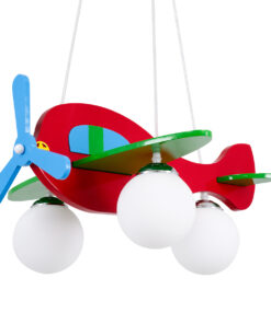 GLOBOSTAR® AIRPLANE 01575 Παιδικό Κρεμαστό Φωτιστικό Οροφής με Ντουί 3 x E27 AC 220-240V IP20 - Πολύχρωμο - Μ51 x Π49 x Υ26cm 22 01575 6
