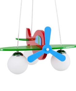 GLOBOSTAR® AIRPLANE 01575 Παιδικό Κρεμαστό Φωτιστικό Οροφής με Ντουί 3 x E27 AC 220-240V IP20 - Πολύχρωμο - Μ51 x Π49 x Υ26cm 24 01575 8