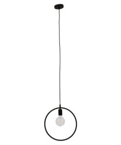 GloboStar® GLOBOSTAR® OMICRON 01578 Μοντέρνο Κρεμαστό Φωτιστικό Οροφής με Ντουί 1 x E27 AC 220-240V IP20 - Μαύρο - Μ33 x Π4 x Υ33cm