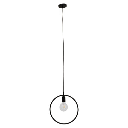 GloboStar® GLOBOSTAR® OMICRON 01578 Μοντέρνο Κρεμαστό Φωτιστικό Οροφής με Ντουί 1 x E27 AC 220-240V IP20 - Μαύρο - Μ33 x Π4 x Υ33cm