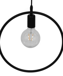 GLOBOSTAR® OMICRON 01578 Μοντέρνο Κρεμαστό Φωτιστικό Οροφής με Ντουί 1 x E27 AC 220-240V IP20 - Μαύρο - Μ33 x Π4 x Υ33cm 12 01578 5