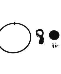 GLOBOSTAR® OMICRON 01578 Μοντέρνο Κρεμαστό Φωτιστικό Οροφής με Ντουί 1 x E27 AC 220-240V IP20 - Μαύρο - Μ33 x Π4 x Υ33cm 15 01578 8