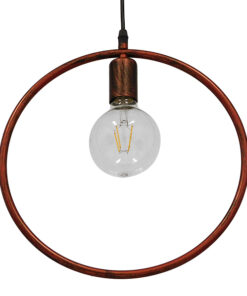 GLOBOSTAR® OMICRON 01579 Μοντέρνο Κρεμαστό Φωτιστικό Οροφής με Ντουί 1 x E27 AC 220-240V IP20 - Χάλκινο - Μ33 x Π4 x Υ33cm 10 01579 3