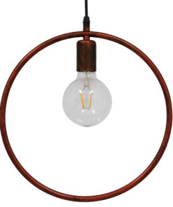 GLOBOSTAR® OMICRON 01579 Μοντέρνο Κρεμαστό Φωτιστικό Οροφής με Ντουί 1 x E27 AC 220-240V IP20 - Χάλκινο - Μ33 x Π4 x Υ33cm 11 01579 4