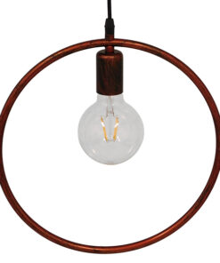 GLOBOSTAR® OMICRON 01579 Μοντέρνο Κρεμαστό Φωτιστικό Οροφής με Ντουί 1 x E27 AC 220-240V IP20 - Χάλκινο - Μ33 x Π4 x Υ33cm 12 01579 5