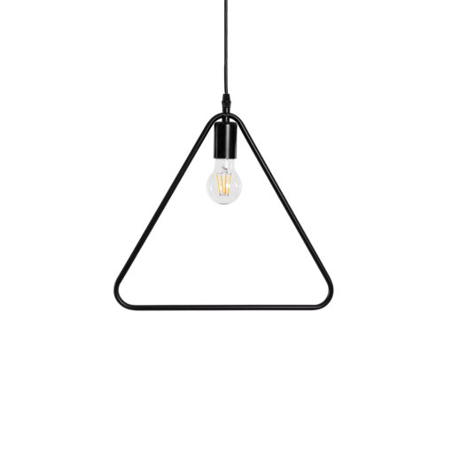 GloboStar® GLOBOSTAR® DELTA 01580 Μοντέρνο Κρεμαστό Φωτιστικό Οροφής με Ντουί 1 x E27 AC 220-240V IP20 - Μαύρο - Μ37 x Π4 x Υ33cm