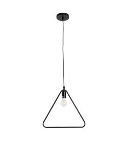 GLOBOSTAR® DELTA 01580 Μοντέρνο Κρεμαστό Φωτιστικό Οροφής με Ντουί 1 x E27 AC 220-240V IP20 - Μαύρο - Μ37 x Π4 x Υ33cm 12 01580 4