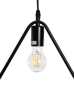 GLOBOSTAR® DELTA 01580 Μοντέρνο Κρεμαστό Φωτιστικό Οροφής με Ντουί 1 x E27 AC 220-240V IP20 - Μαύρο - Μ37 x Π4 x Υ33cm 15 01580 7