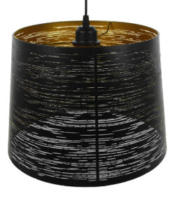 GLOBOSTAR® ACCADEMIA 01584 Μοντέρνο Κρεμαστό Φωτιστικό Οροφής με Ντουί 1 x E27 AC 220-240V IP20 - Μαύρο & Χρυσό - Μ35 x Π35 x Y25cm 13 01584 4