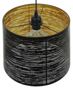 GLOBOSTAR® ACCADEMIA 01584 Μοντέρνο Κρεμαστό Φωτιστικό Οροφής με Ντουί 1 x E27 AC 220-240V IP20 - Μαύρο & Χρυσό - Μ35 x Π35 x Y25cm 14 01584 5