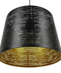 GLOBOSTAR® ACCADEMIA 01584 Μοντέρνο Κρεμαστό Φωτιστικό Οροφής με Ντουί 1 x E27 AC 220-240V IP20 - Μαύρο & Χρυσό - Μ35 x Π35 x Y25cm 15 01584 6