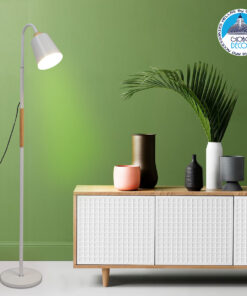 Alternative view of GLOBOSTAR® RIBBON 01586 Μοντέρνο Επιδαπέδιο Φωτιστικό με Ντουί 1 x E27 AC 220-240V IP20 - Λευκό & Μπεζ - Μ13 x Π13 x Υ164cm