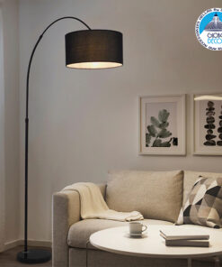 GloboStar® GLOBOSTAR® IMPERIAL 01587 Μοντέρνο Επιδαπέδιο Φωτιστικό με Ντουί 1 x E27 AC 220-240V IP20 - Μαύρο - Μ38 x Π38 x Υ172cm