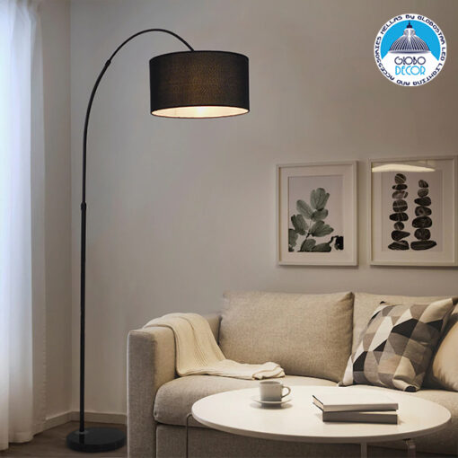 GloboStar® GLOBOSTAR® IMPERIAL 01587 Μοντέρνο Επιδαπέδιο Φωτιστικό με Ντουί 1 x E27 AC 220-240V IP20 - Μαύρο - Μ38 x Π38 x Υ172cm