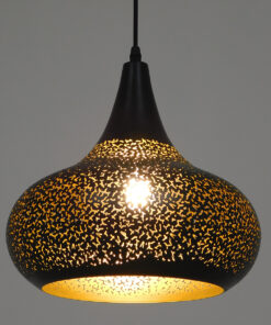 Alternative view of GLOBOSTAR® JANIS 01590 Μοντέρνο Κρεμαστό Φωτιστικό Οροφής με Ντουί 1 x E27 AC 220-240V IP20 - Μαύρο & Χρυσό - Μ30 x Π30 x Υ30cm