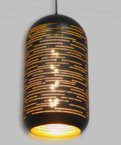 GloboStar® GLOBOSTAR® JANIS 01591 Μοντέρνο Κρεμαστό Φωτιστικό Οροφής με Ντουί 1 x E27 AC 220-240V IP20 - Μαύρο & Χρυσό - Μ20 x Π20 x Υ41cm