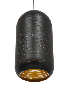 GLOBOSTAR® JANIS 01591 Μοντέρνο Κρεμαστό Φωτιστικό Οροφής με Ντουί 1 x E27 AC 220-240V IP20 - Μαύρο & Χρυσό - Μ20 x Π20 x Υ41cm 14 01591 6