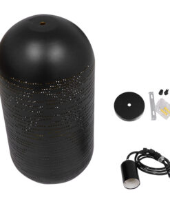 GLOBOSTAR® JANIS 01591 Μοντέρνο Κρεμαστό Φωτιστικό Οροφής με Ντουί 1 x E27 AC 220-240V IP20 - Μαύρο & Χρυσό - Μ20 x Π20 x Υ41cm 17 01591 9