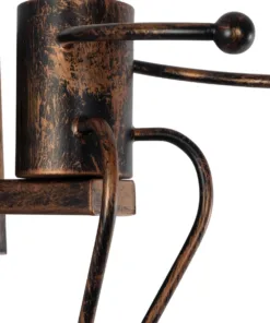 GloboStar® LITTLE MAN 01592 Μοντέρνο Επιτοίχιο Φωτιστικό Απλίκα Μονόφωτο 1 x E27 IP20 Χάλκινο Μέταλλο - Μ12 x Π19 x Υ17cm 13 01592 6