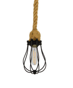 Alternative view of GLOBOSTAR® CAMBER 01594 Vintage Κρεμαστό Φωτιστικό Οροφής με Ντουί 1 x E27 AC 220-240V IP20 - Μαύρο & Μπεζ - Μ11 x Π11 x Υ25cm