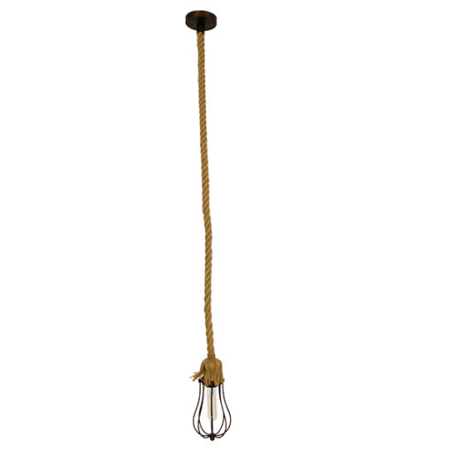 GloboStar® GLOBOSTAR® CAMBER 01595 Vintage Κρεμαστό Φωτιστικό Οροφής με Ντουί 1 x E27 AC 220-240V IP20 - Χάλκινο & Μπεζ - Μ11 x Π11 x Υ25cm