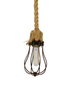 Alternative view of GLOBOSTAR® CAMBER 01595 Vintage Κρεμαστό Φωτιστικό Οροφής με Ντουί 1 x E27 AC 220-240V IP20 - Χάλκινο & Μπεζ - Μ11 x Π11 x Υ25cm