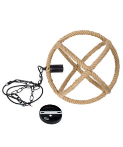 GLOBOSTAR® BALANCE 01596 Vintage Κρεμαστό Φωτιστικό Οροφής με Ντουί 1 x E27 AC 220-240V IP20 - Μαύρο & Μπεζ - Μ35 x Π35 x Υ36cm 21 01596 10